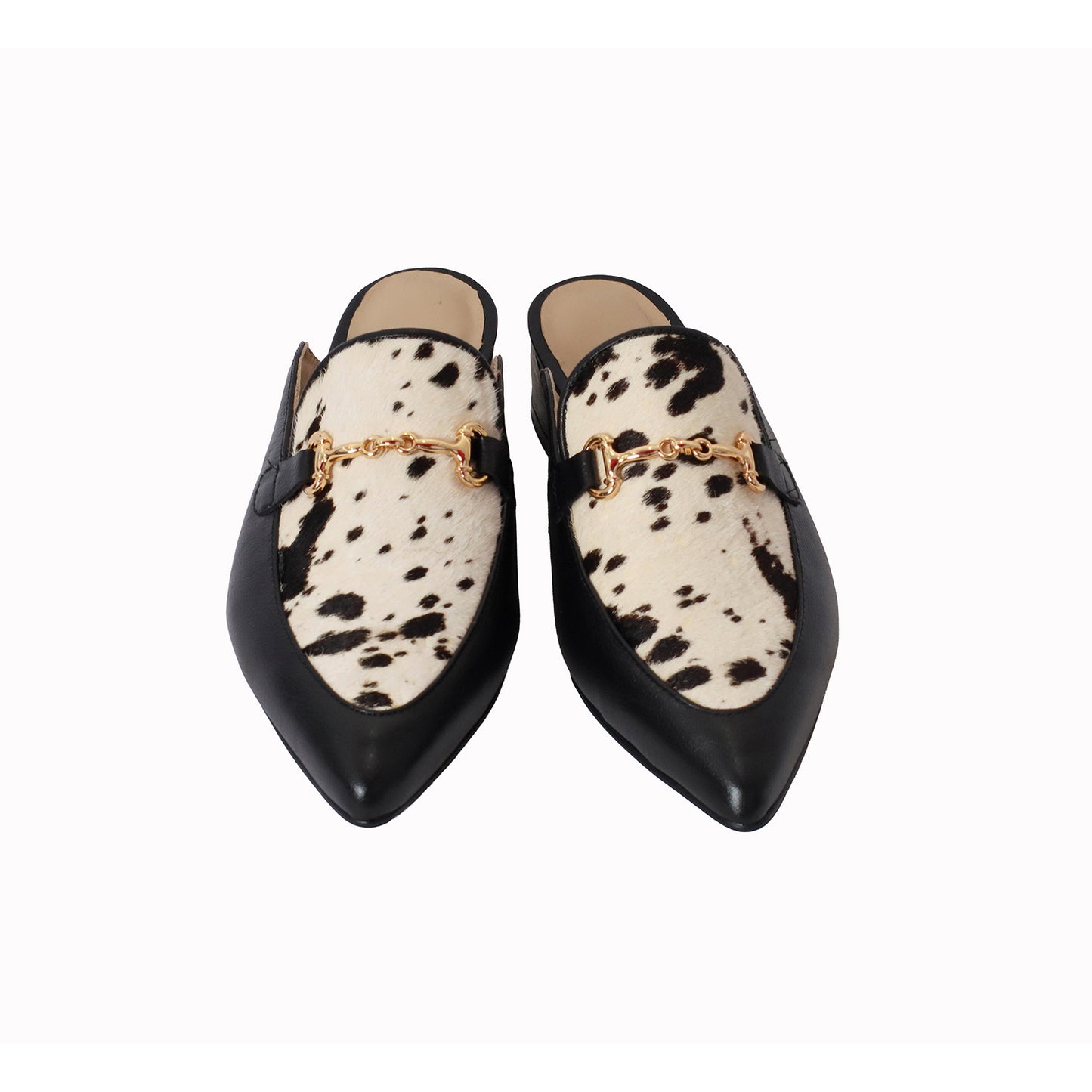 Mule Rondini Negro/Vaca Pelo Taco 3 cm