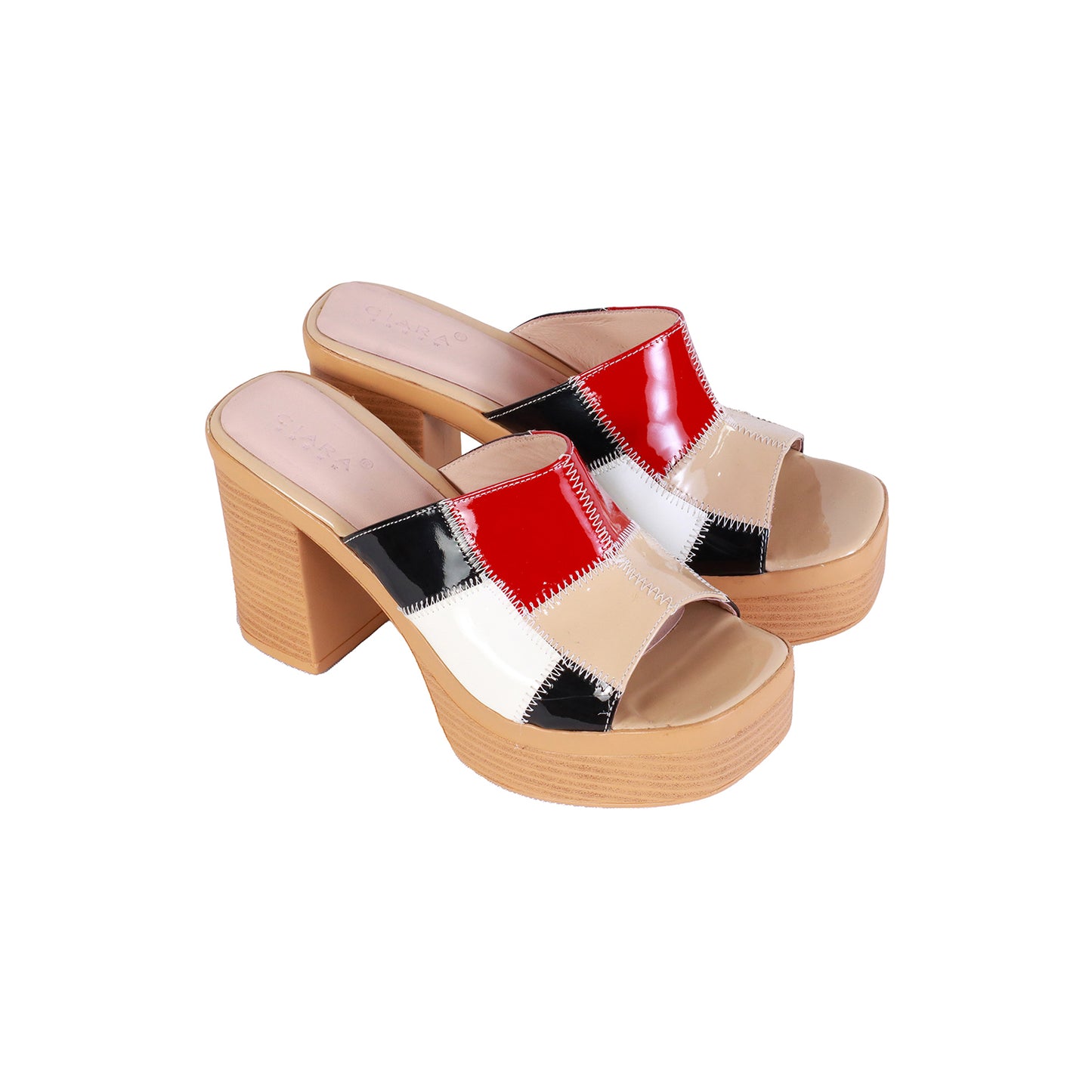 Sandalia Casual Retazos Charol Planta