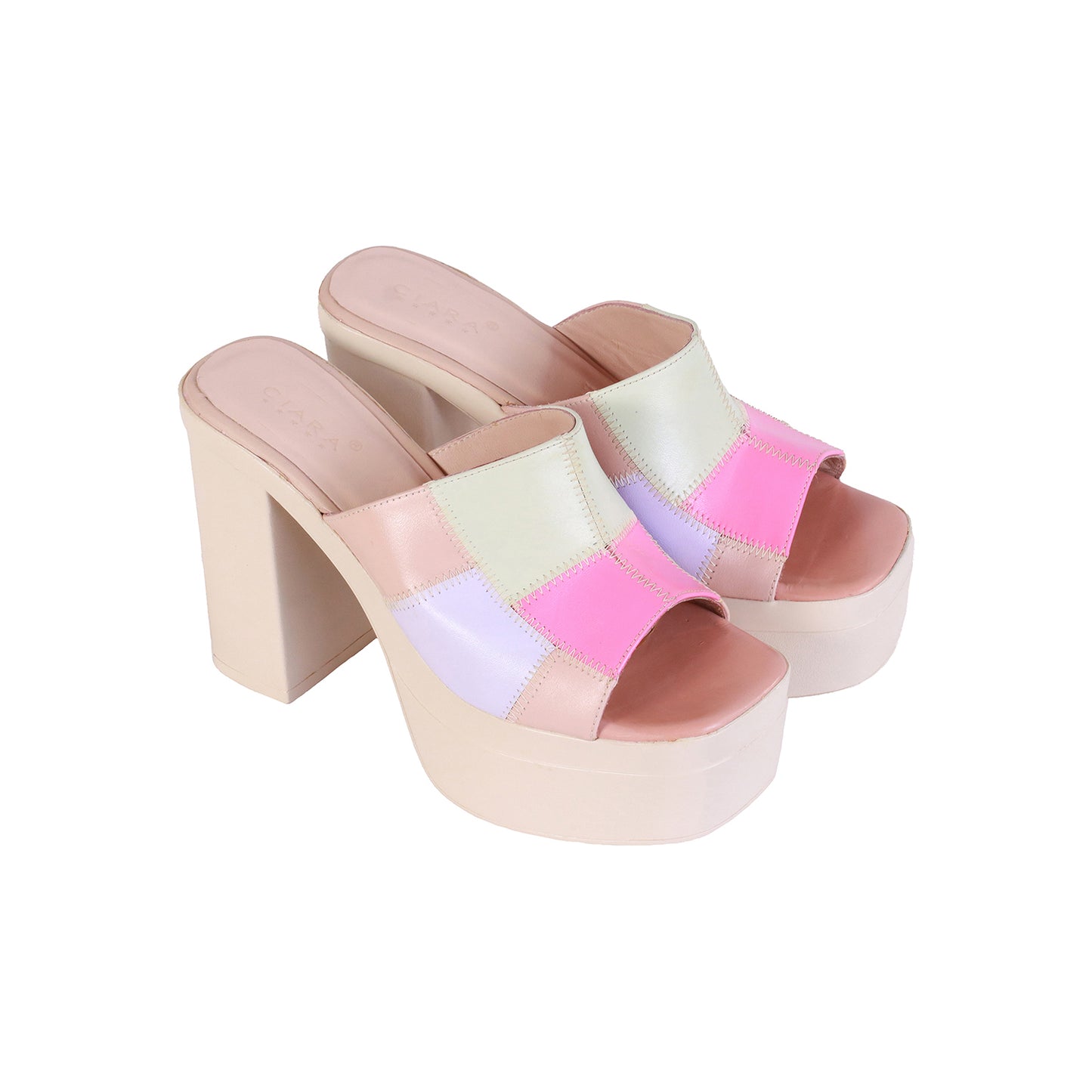 Sandalia Casual Retazos Napa Plataforma