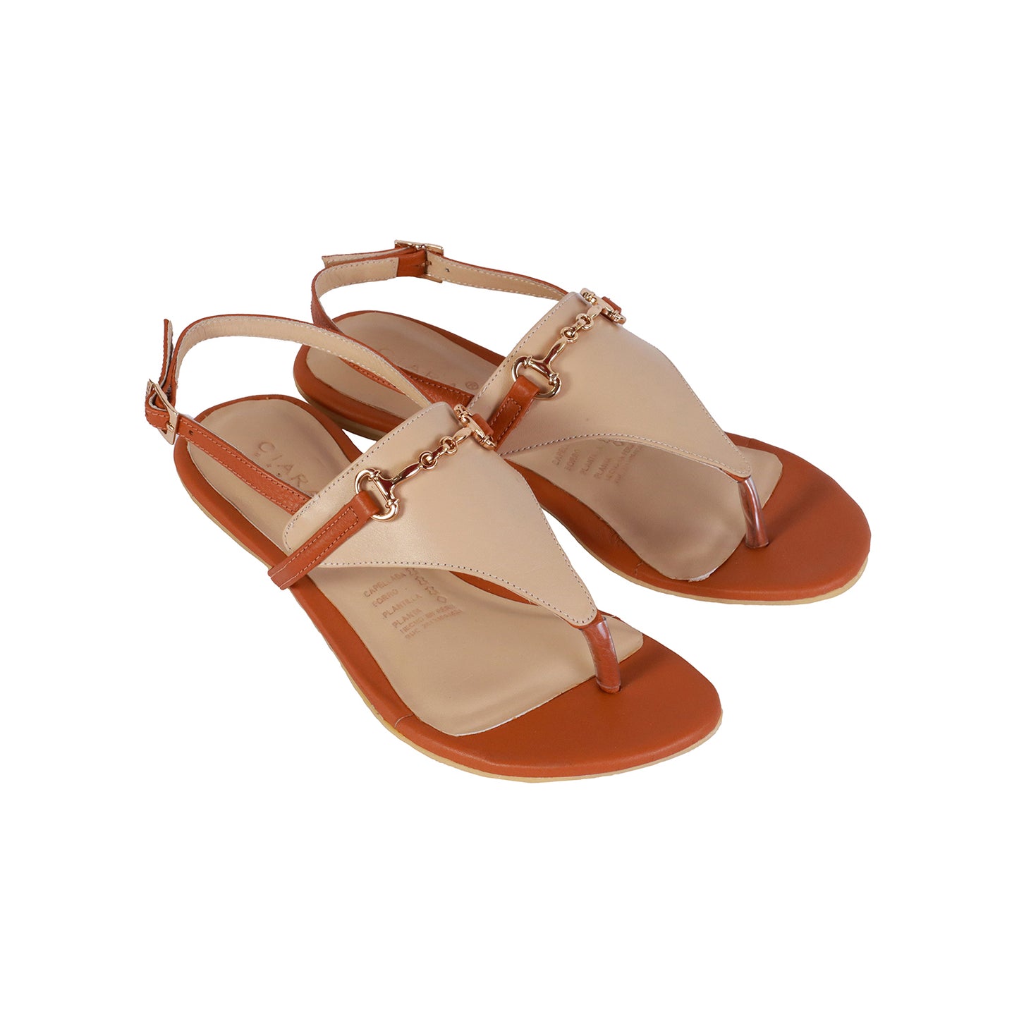 Flats En cuero Napa Natural/Napa Pele