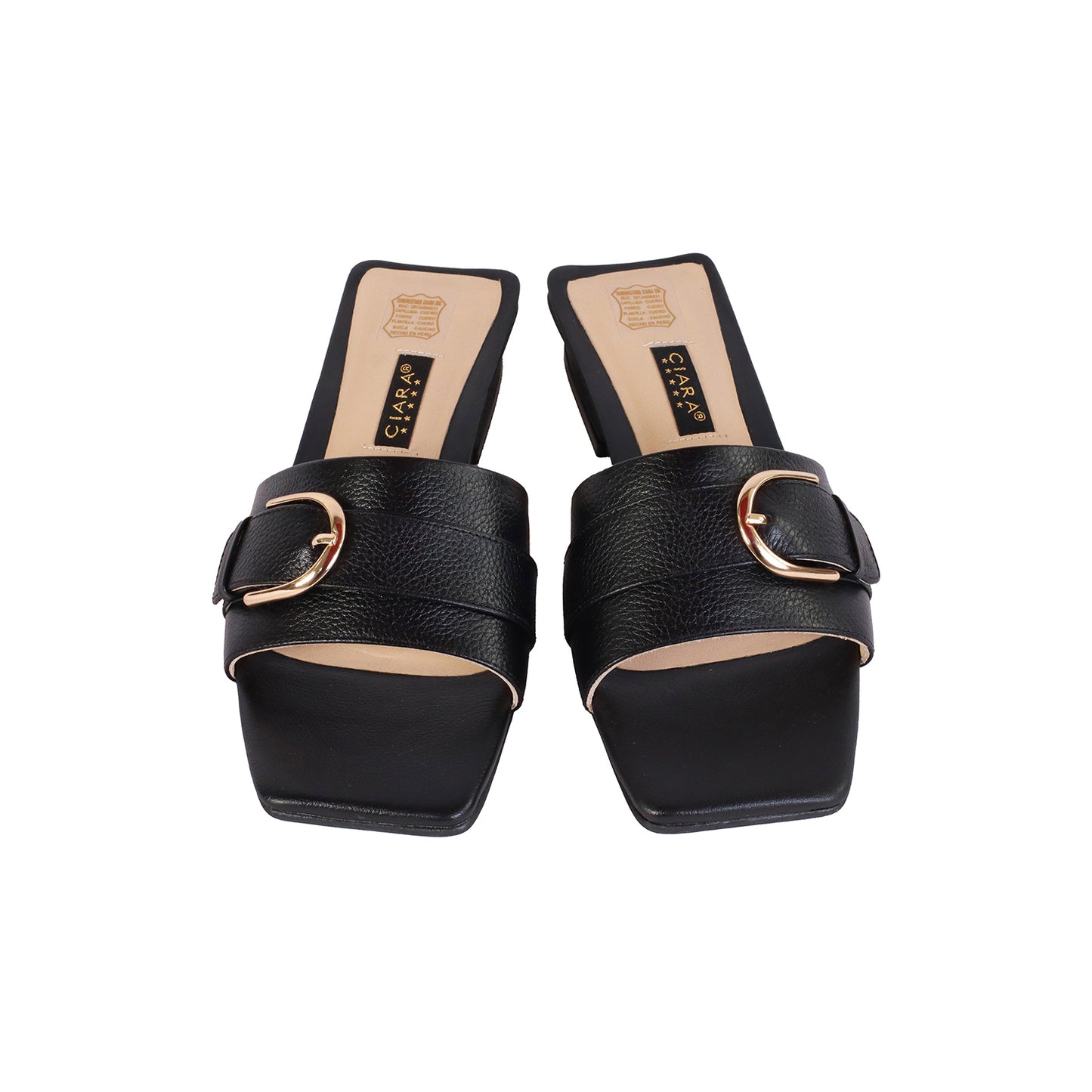 Sueco Con Correa Rondini Negro Taco 10