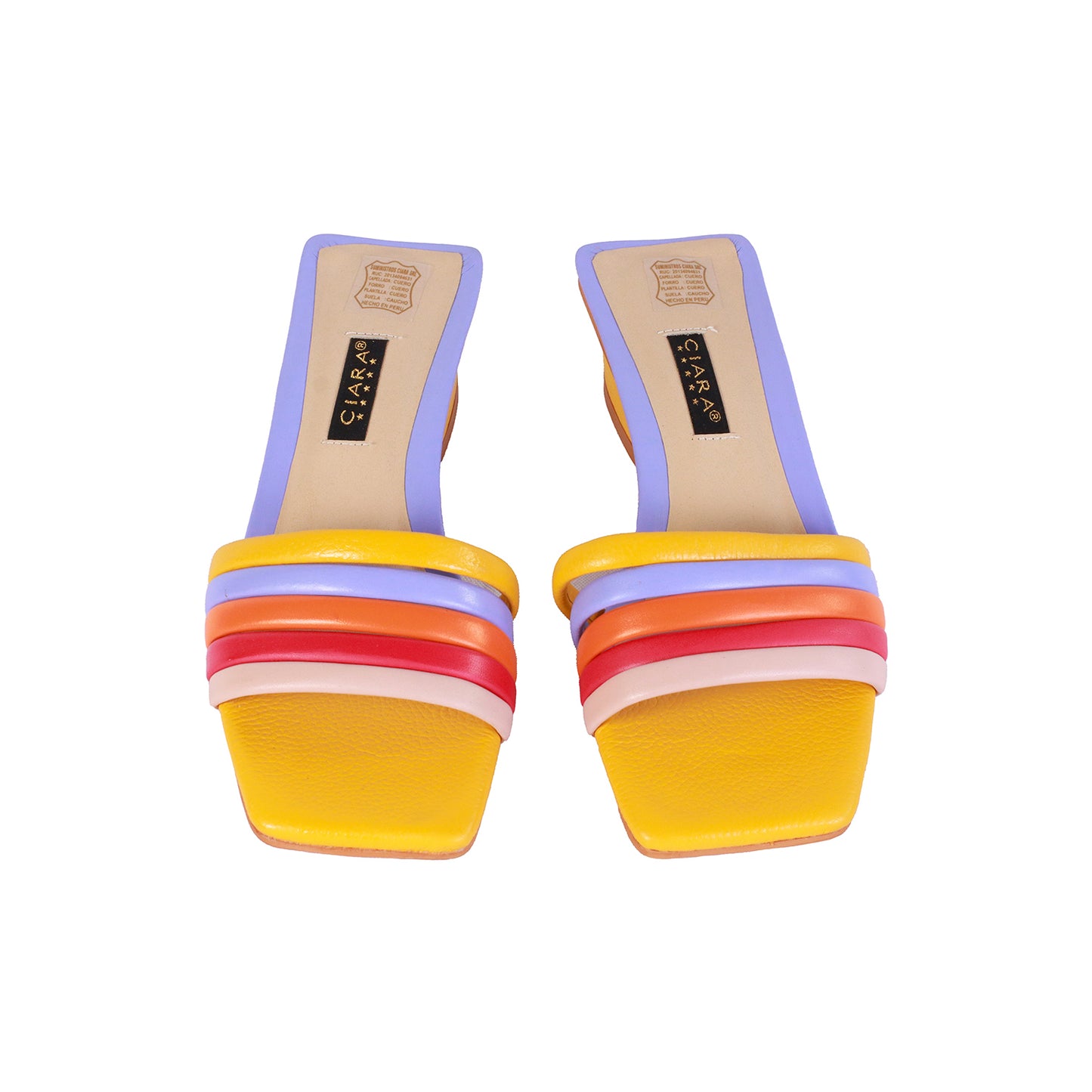 Sueco Tiras Amarillo/Lila/Naranja/Rojo Taco 30