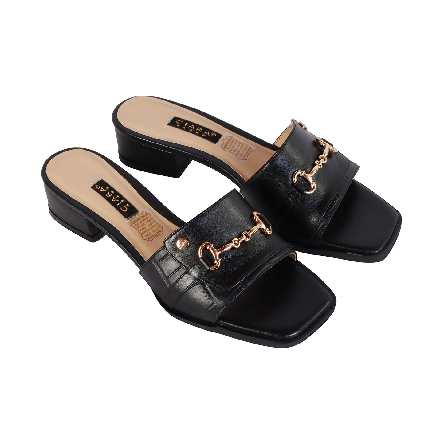Sueco Napa Negro/Crocox Negro Con Puente Taco 30