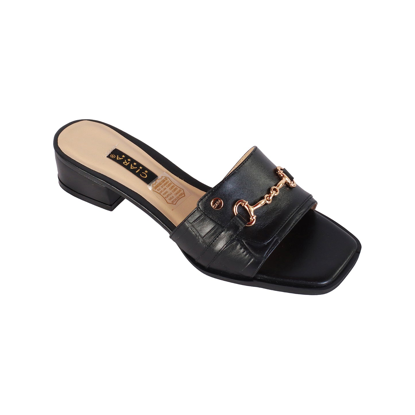 Sueco Napa Negro/Crocox Negro Con Puente Taco 30