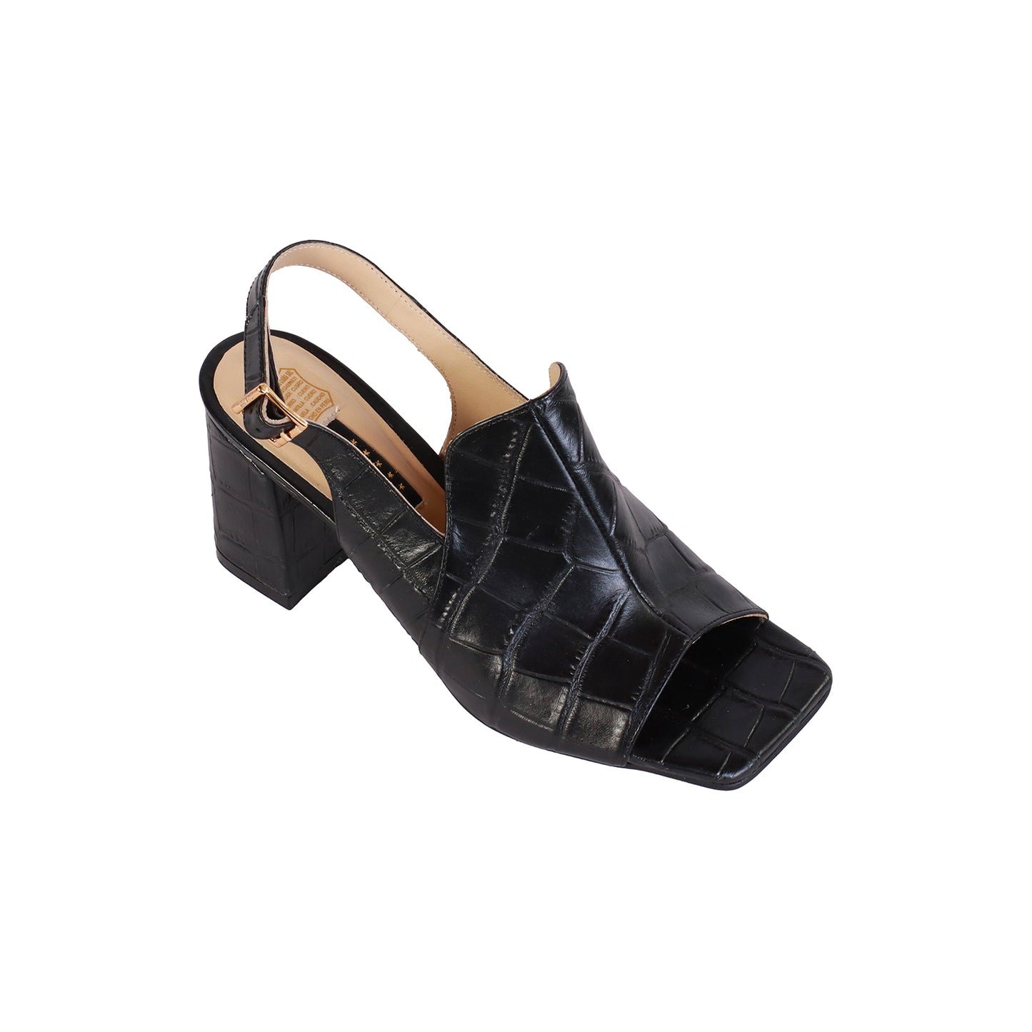 Sandalia Crocox Glosy Negro Taco 70