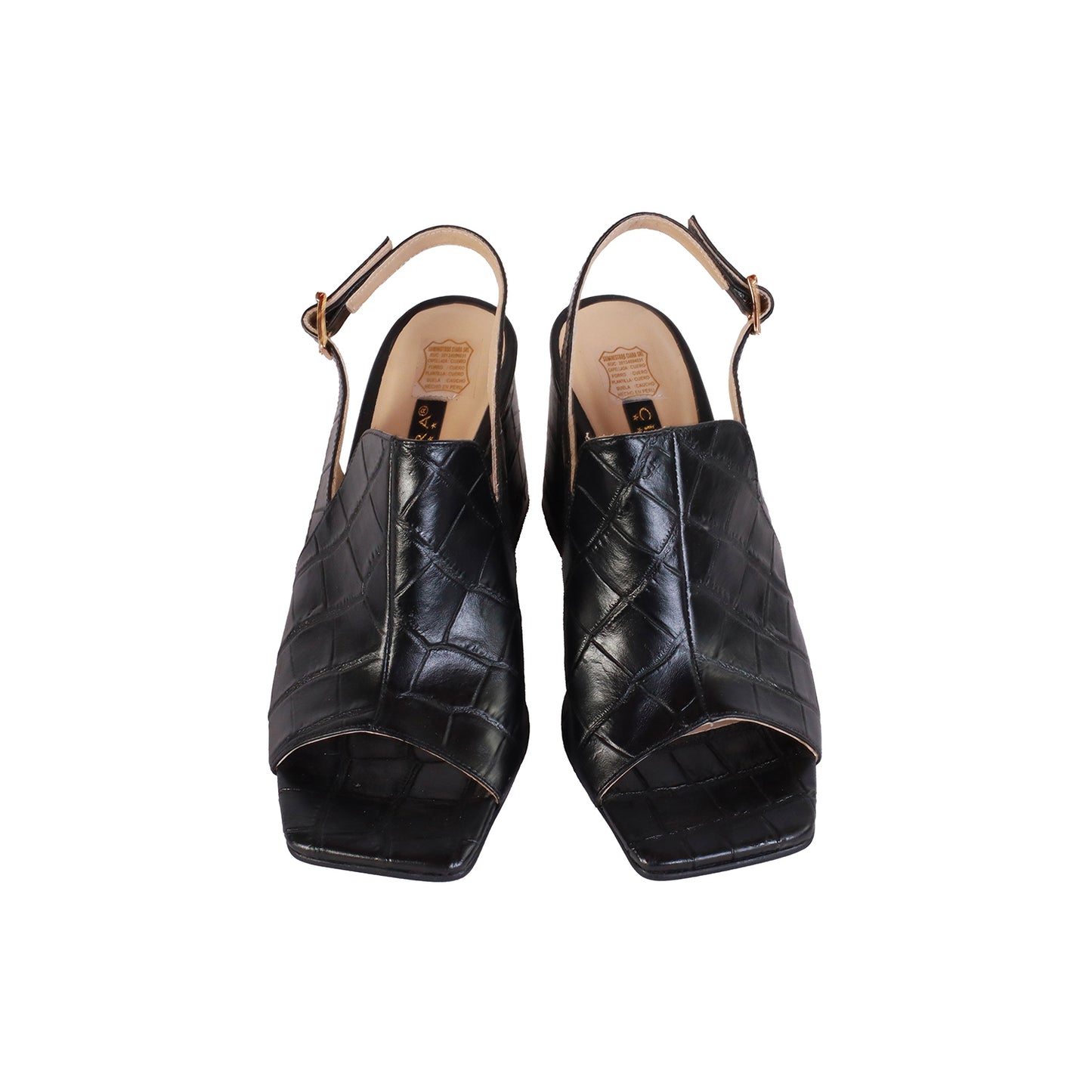 Sandalia Crocox Glosy Negro Taco 70