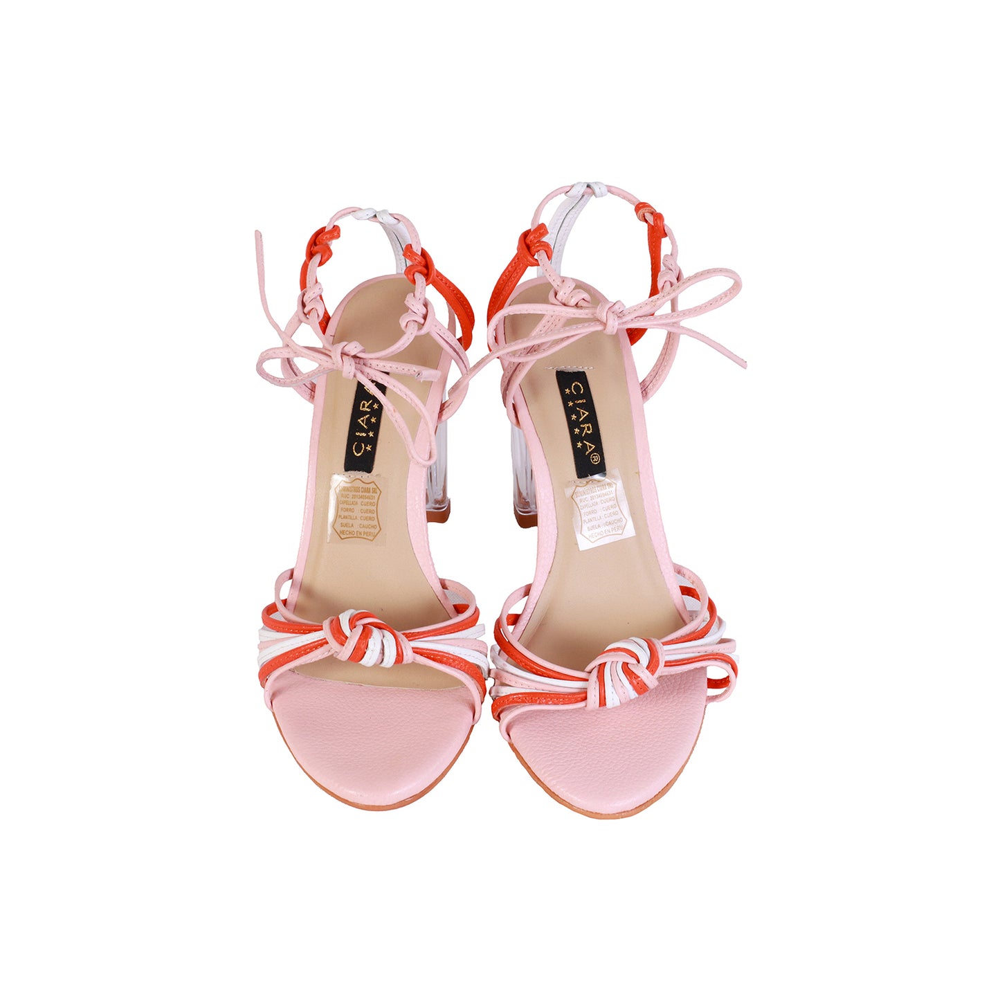 Sandalia Ñusta Rondini Naranja/Rosa/Blanco Taco 100 Acrílico