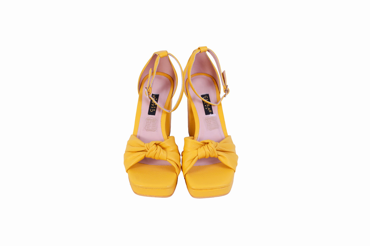 Sandalia Plataforma Rondini Amarillo | Taco Ancho 7 cm
