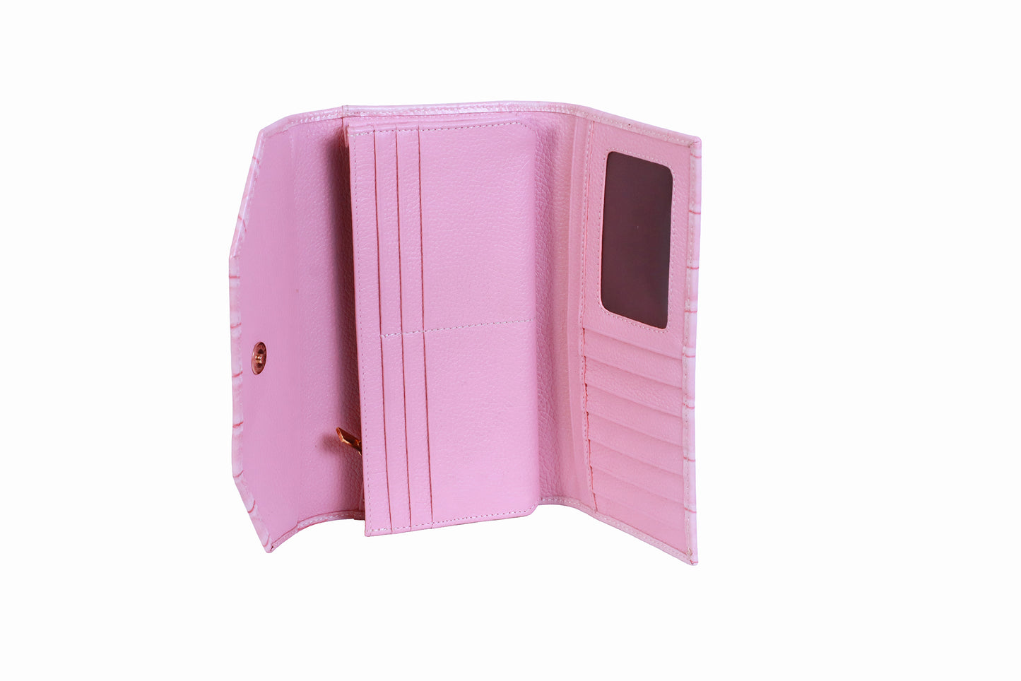 Billetera 2 Cuerpos Crocox Lavado Rosa