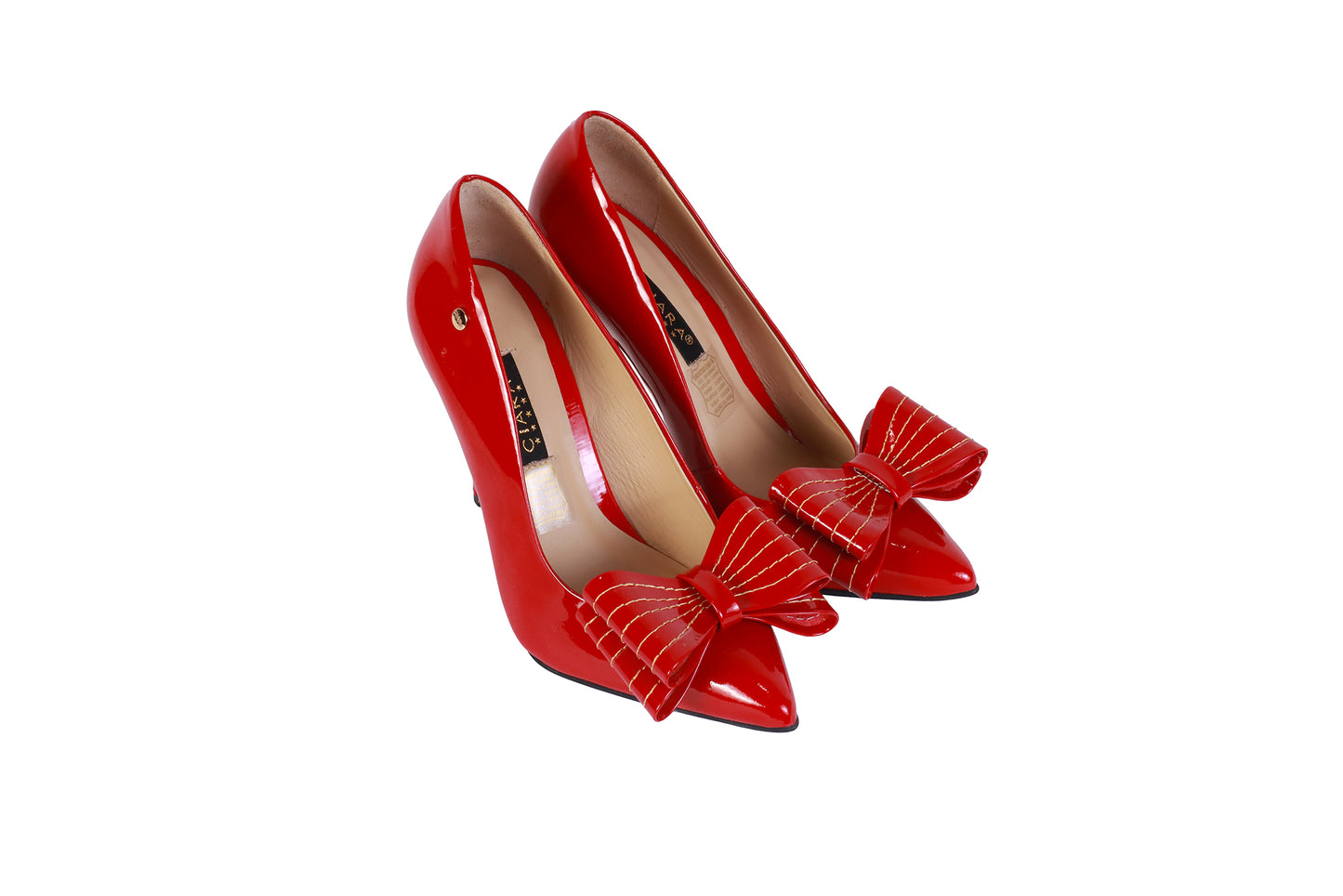 Stiletto Charol Rojo | Taco 10 cm con Lazo