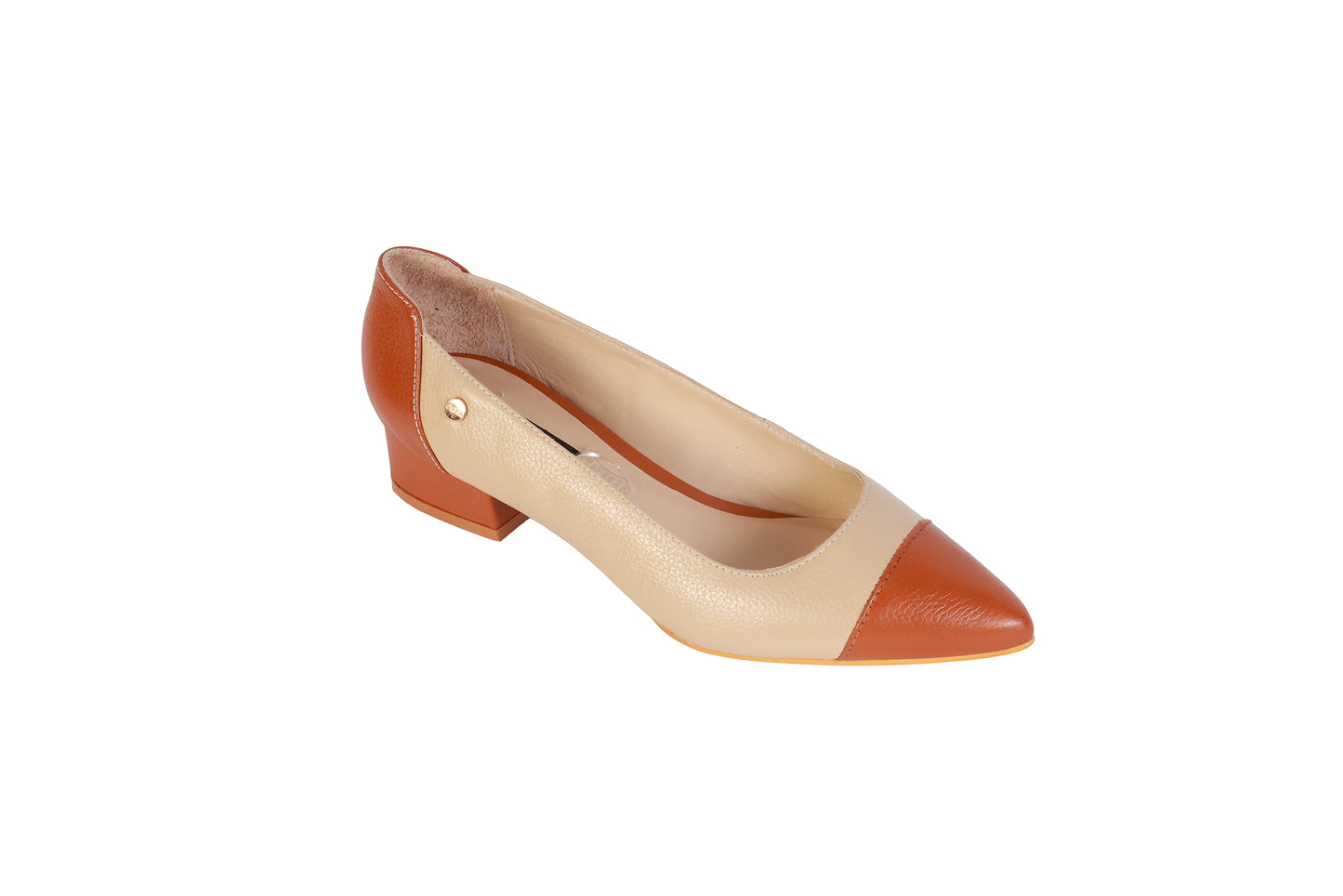 Stiletto Rondini Pele y Natural | Taco Ancho 3 cm