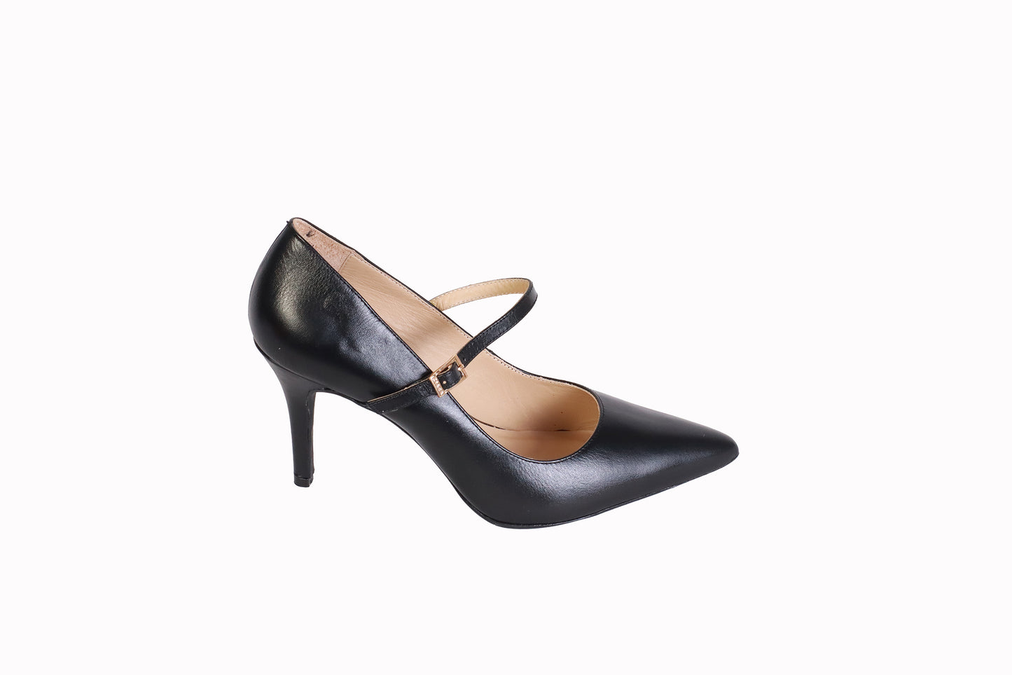 Stiletto Napa Negro | Taco 8 cm con Correa