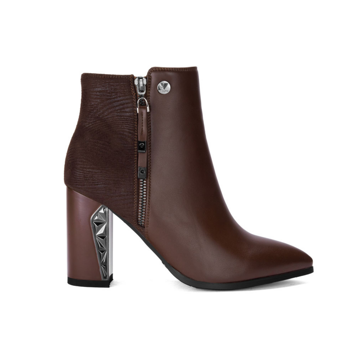 Botin Marron/Plateado/Taco 70/VU