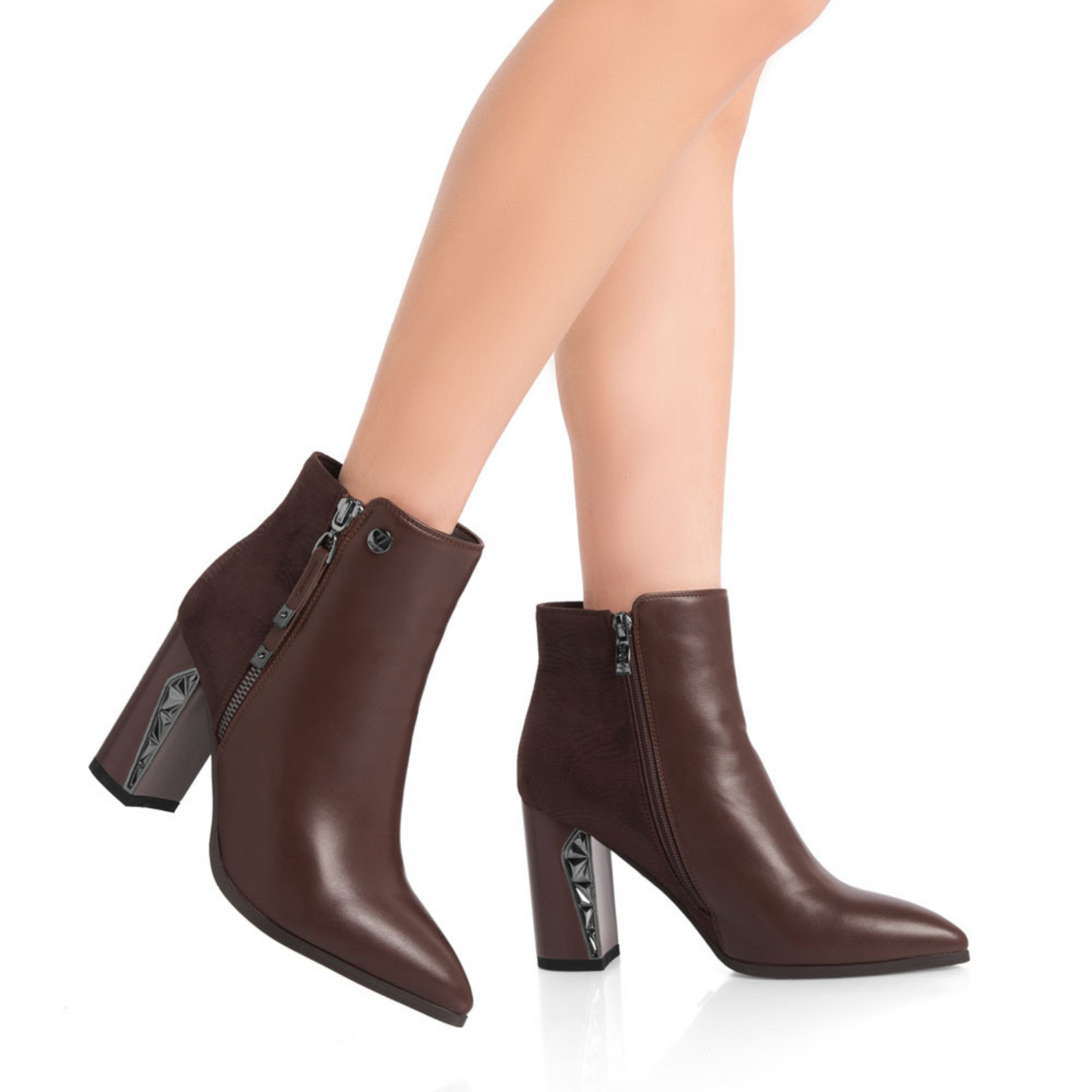Botin Marron/Plateado/Taco 70/VU