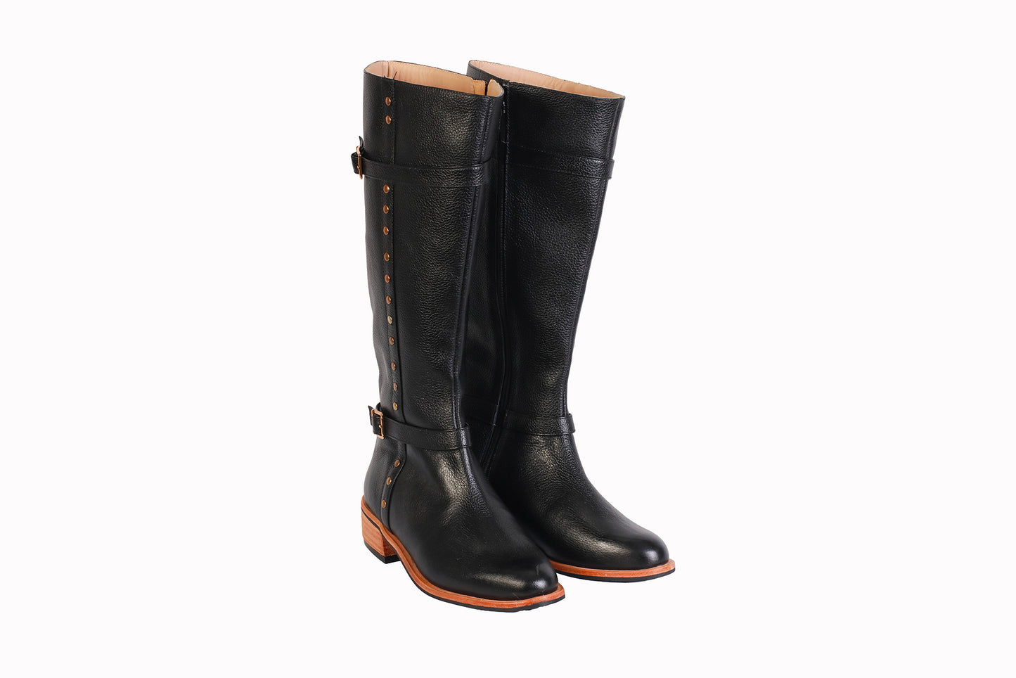 BOTA RONDINI NEGRO TACO 3 CM HEBILLAS