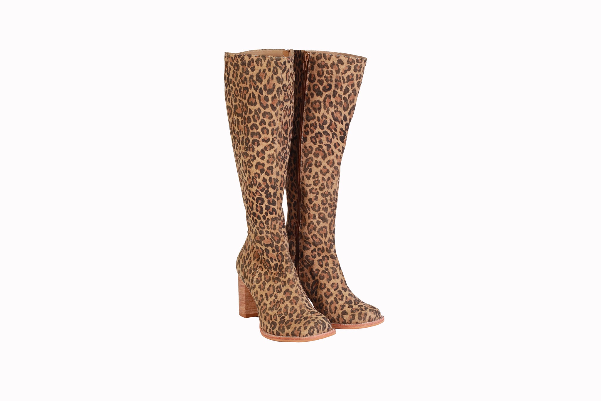 BOTA GAMUZA LEOPARDO ANIMAL PRINT TACO 8CM