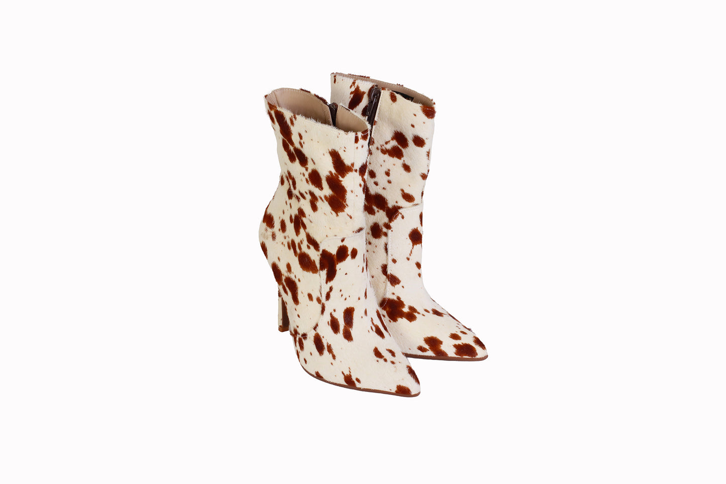 Botin Vaca Marron Pelo Taco 10cm