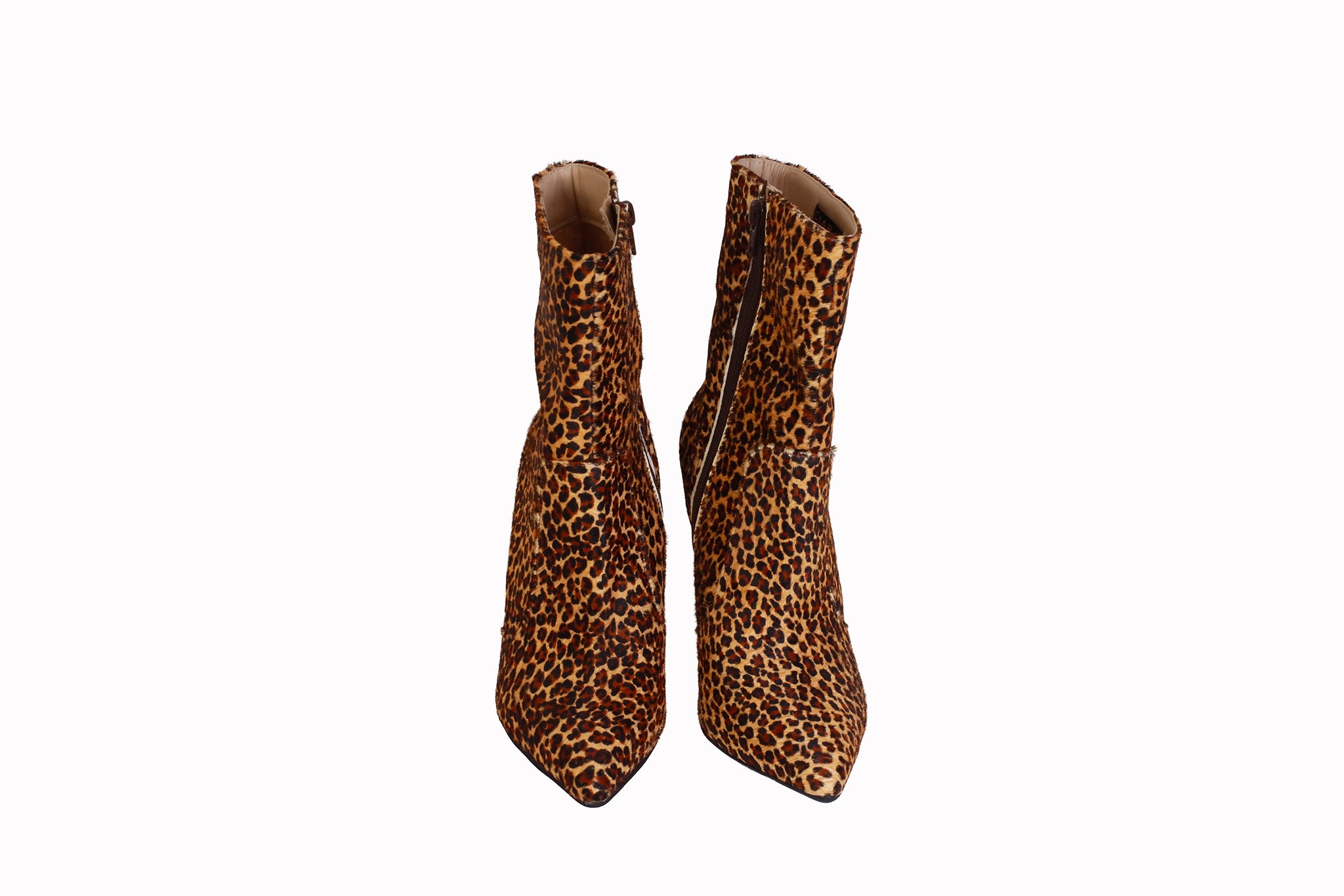 Botín Leopardo Pelo Taco 10 cm