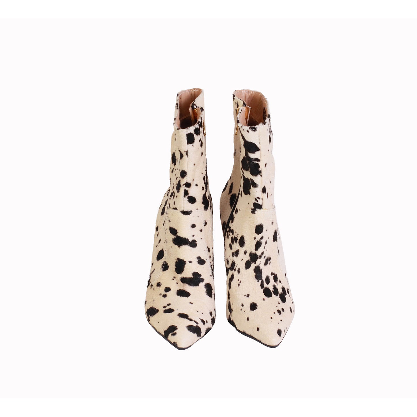 Botin Vaca Negro Pelo taco 10cm
