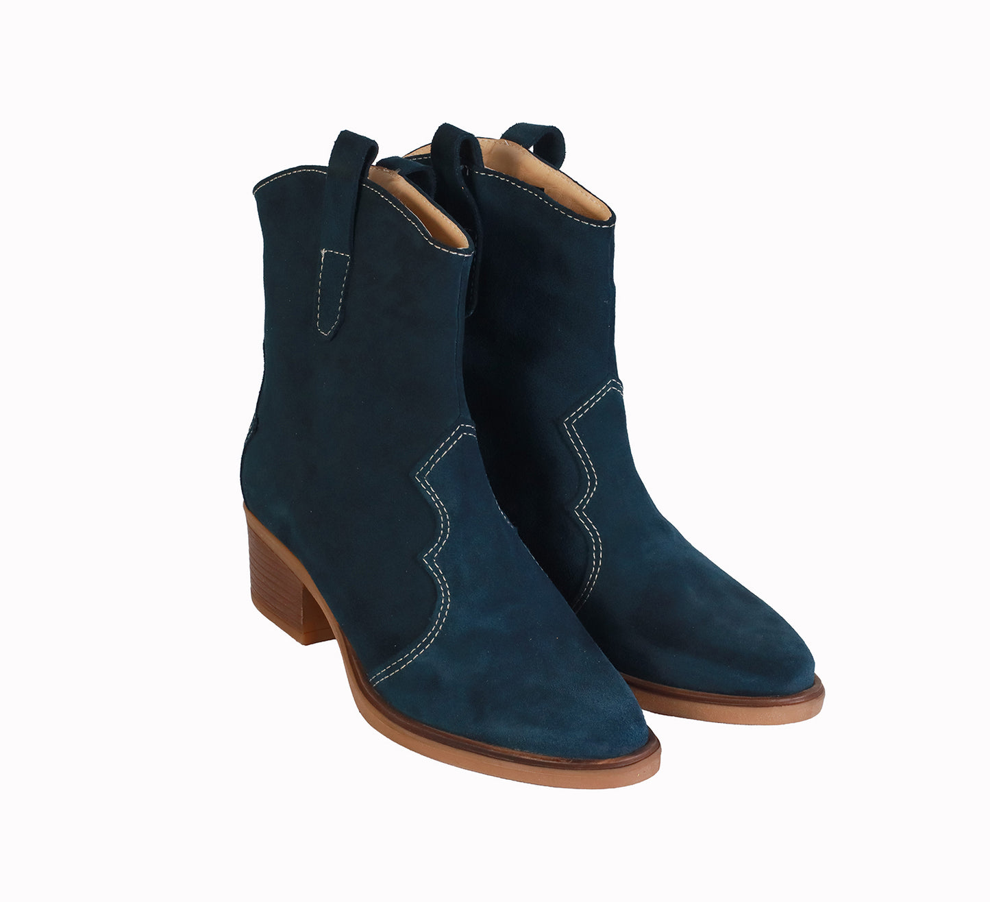 Botin Gamuzon Azul Planta Dallas Taco 5 cm