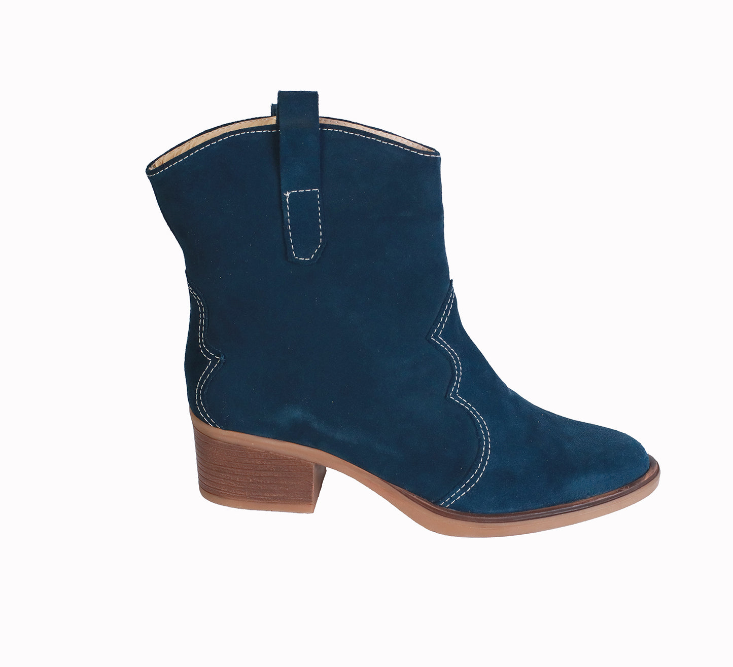 Botin Gamuzon Azul Planta Dallas Taco 5 cm
