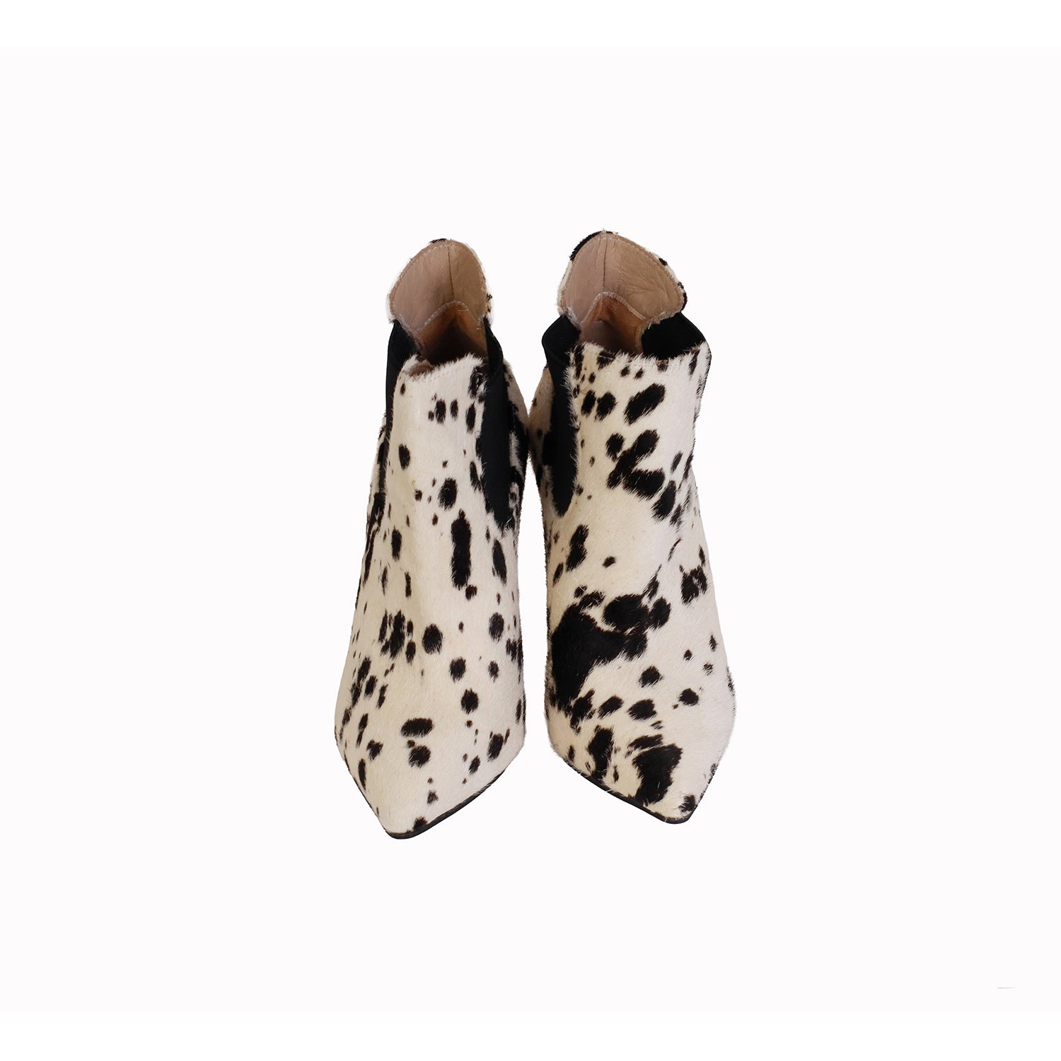 Botín Vaca Negro Pelo Taco 10 cm