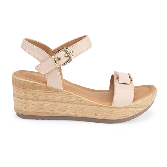 Sandalia Via Uno Beige con Plataforma