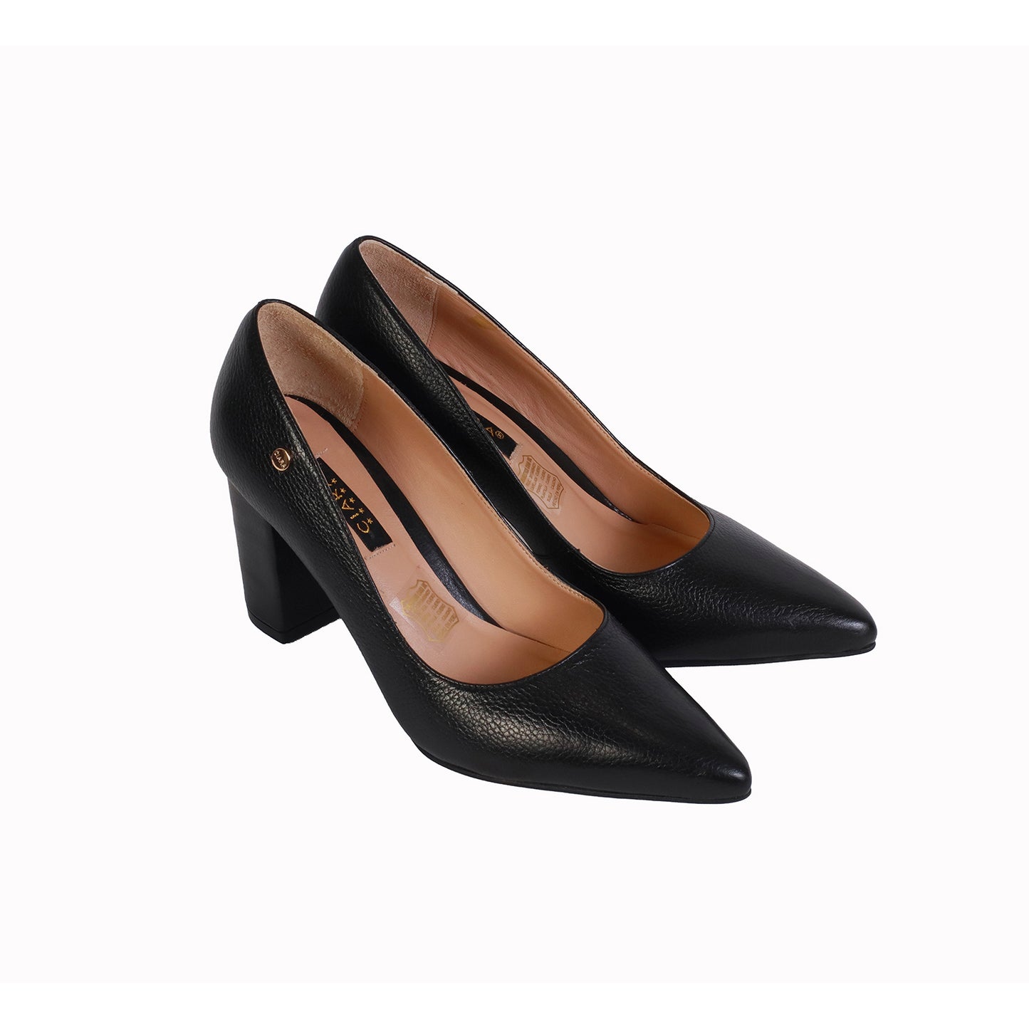 Stiletto Rondini Negro Taco Ancho de 8 cm