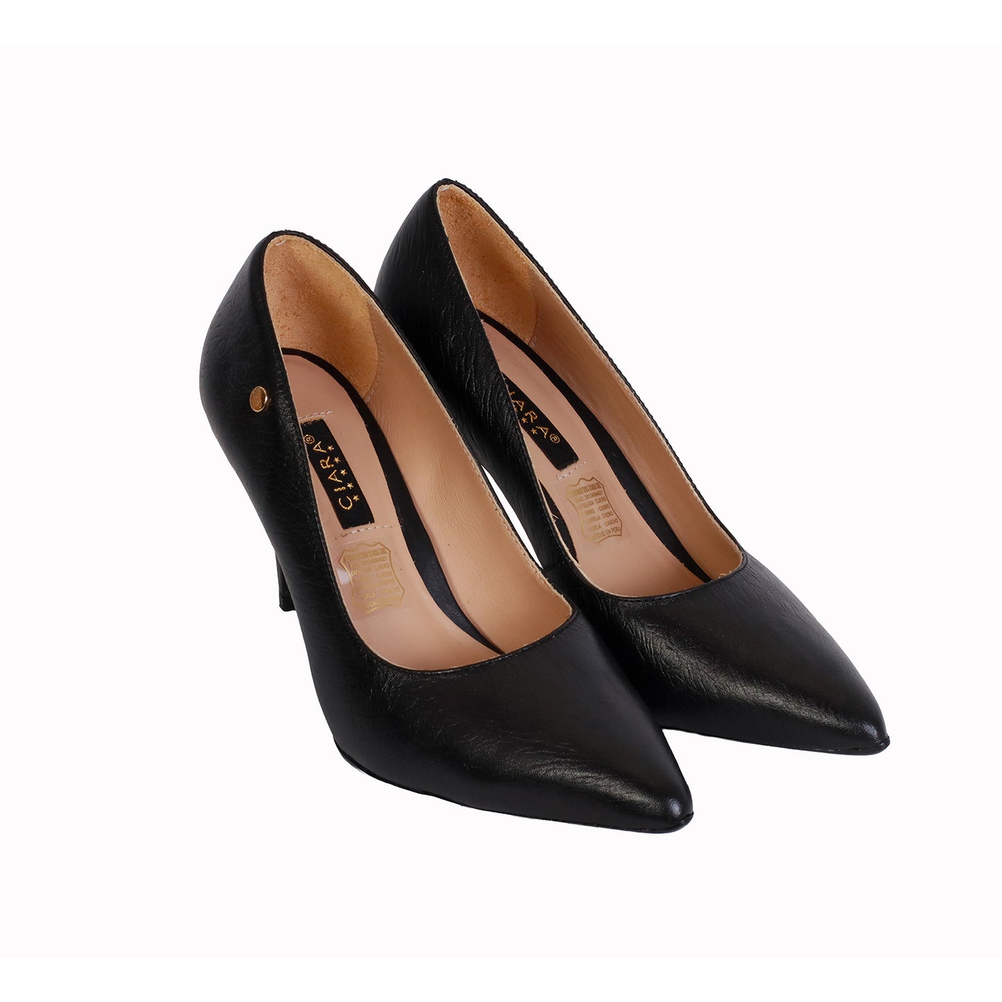 Stiletto Avestruz Negro Taco 8 cm