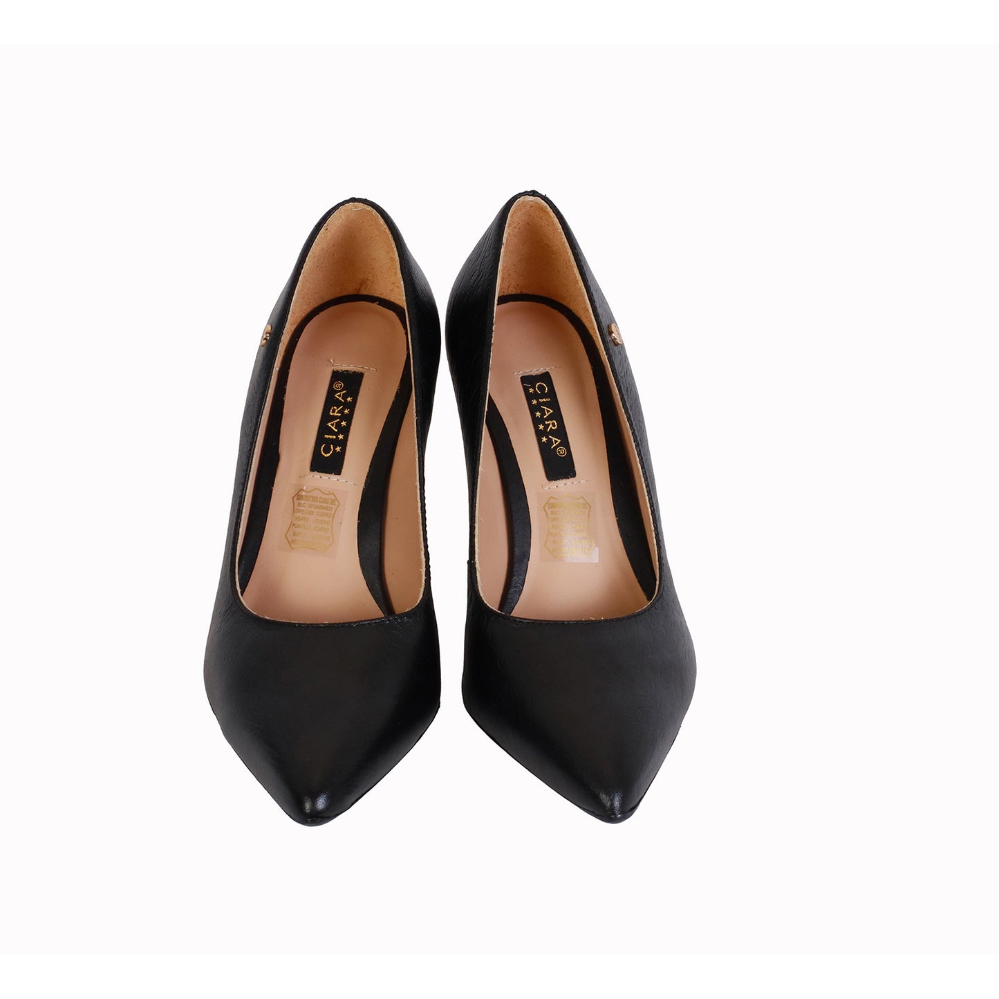 Stiletto Avestruz Negro Taco 8 cm