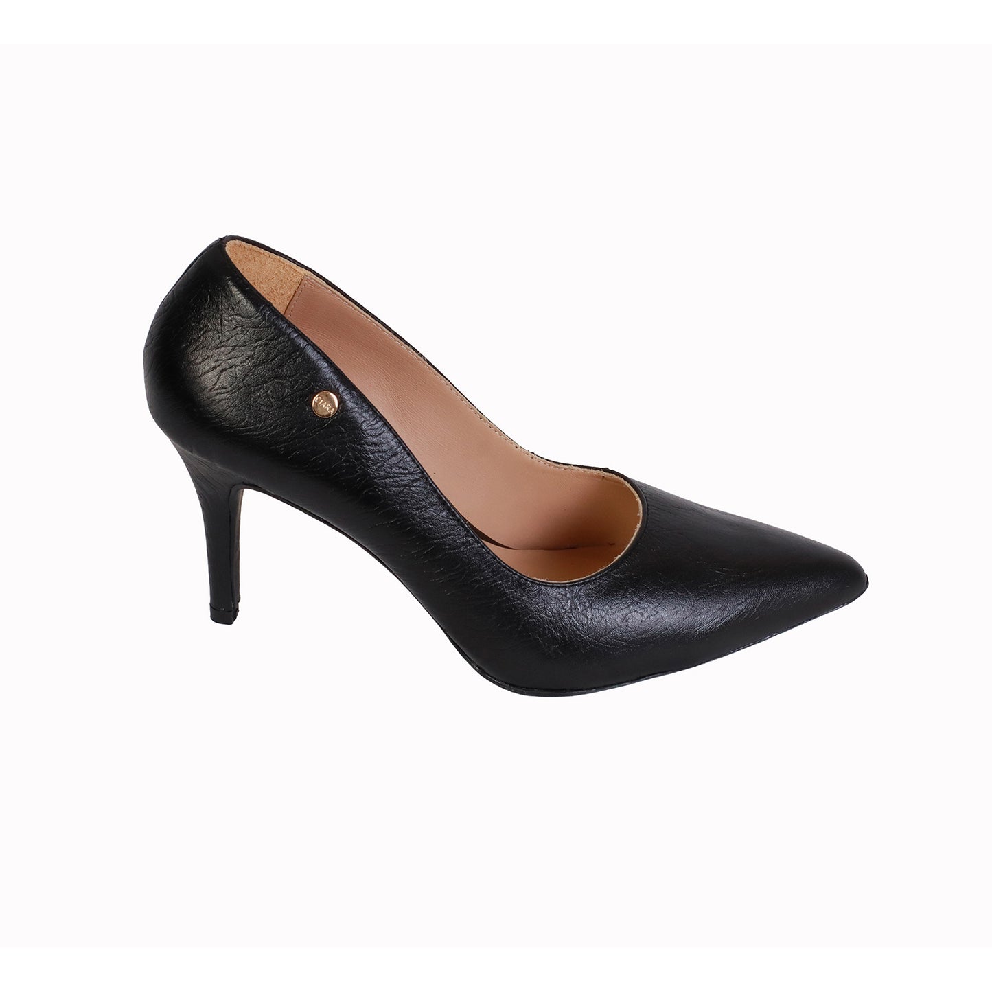 Stiletto Avestruz Negro Taco 8 cm