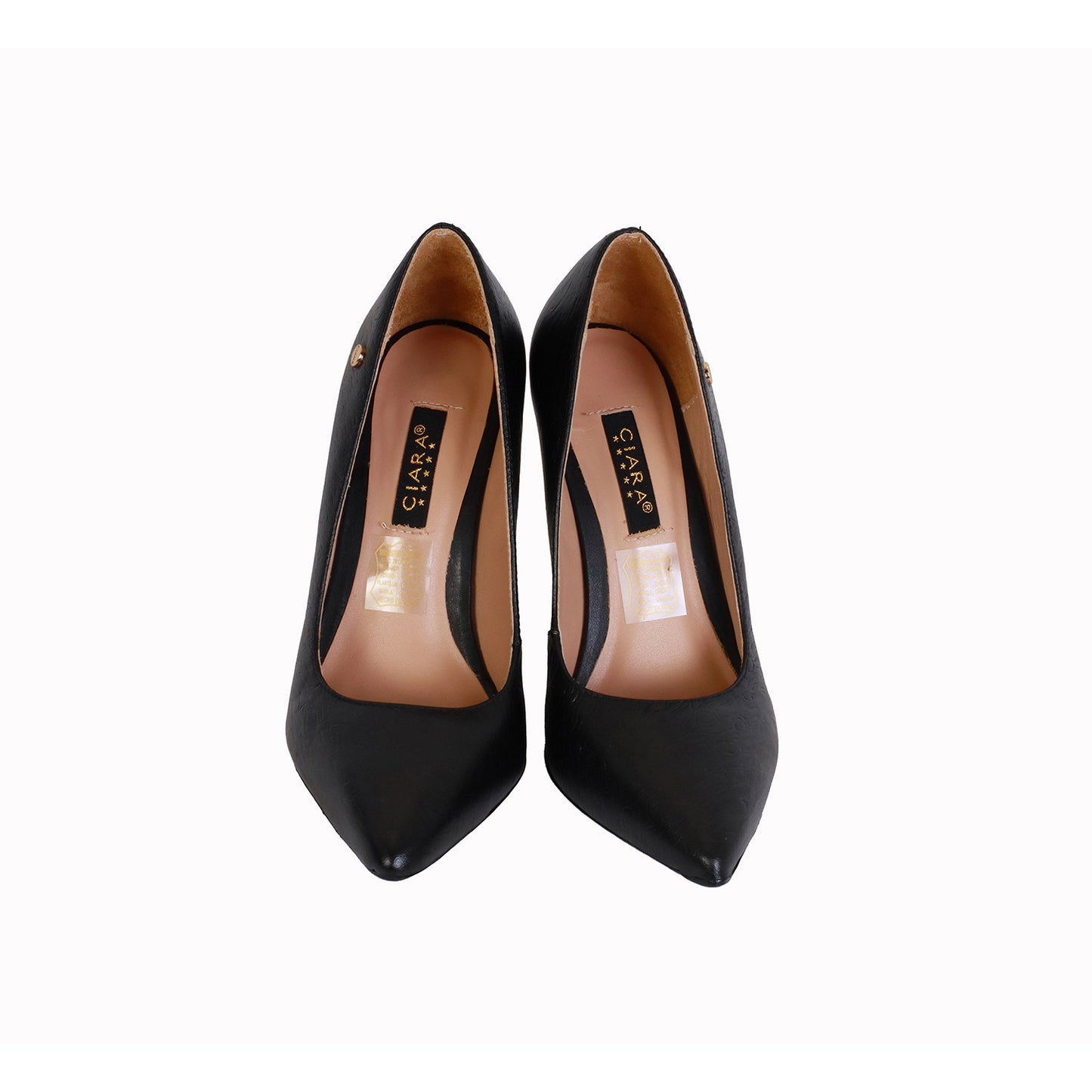 Stiletto Avestruz Negro Taco 10 cm