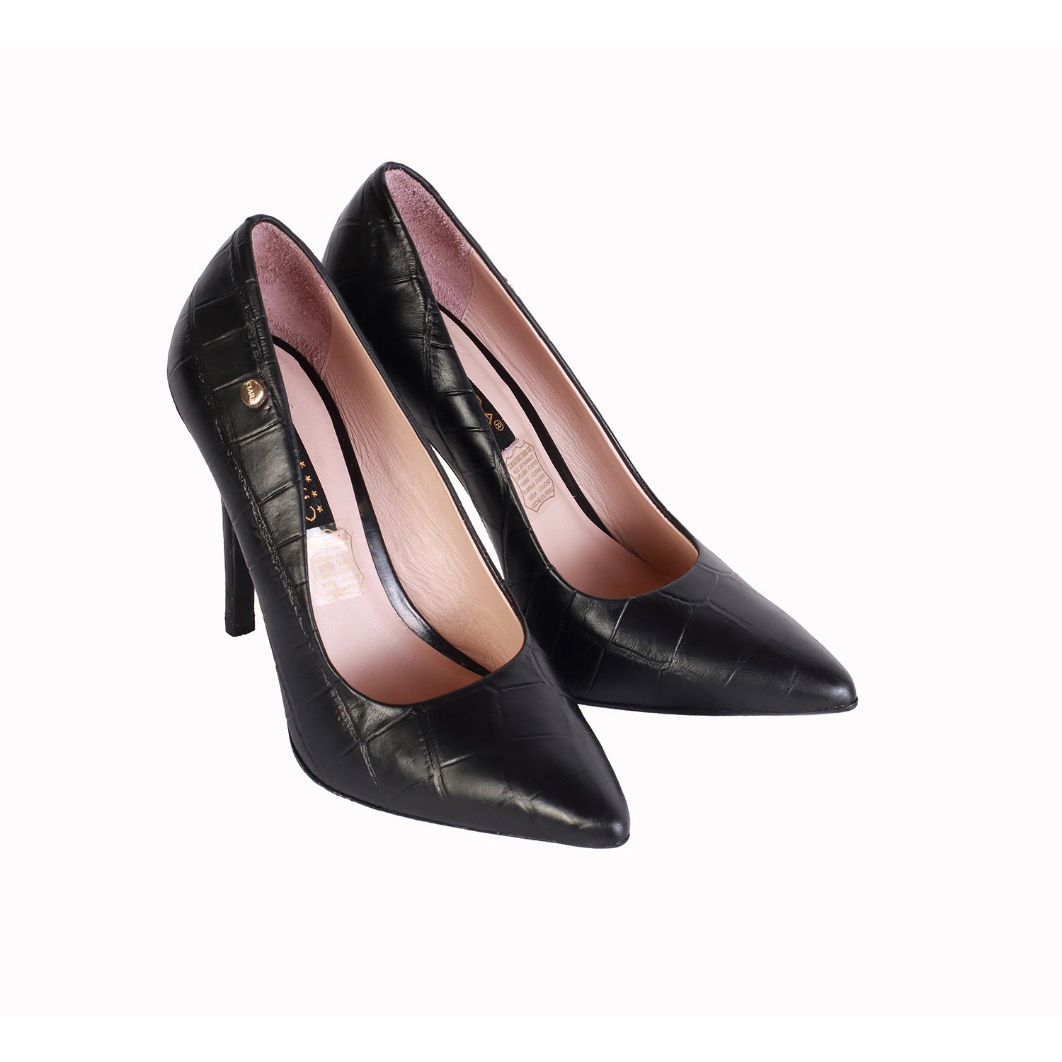 Stiletto Richato Lagarto Negro T 100