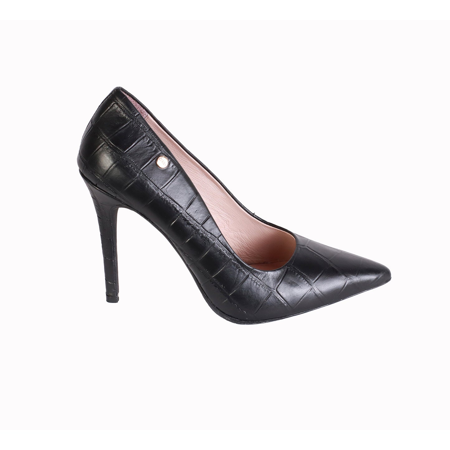 Stiletto Richato Lagarto Negro T 100