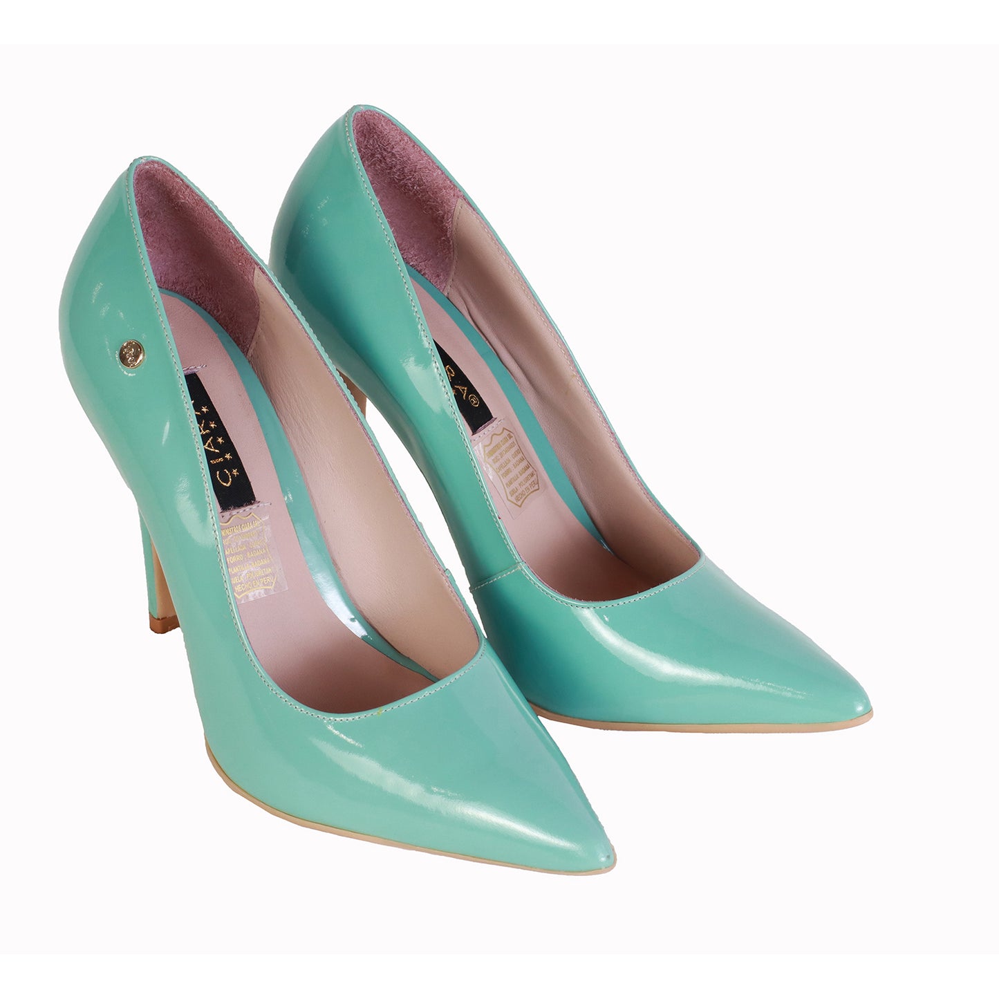 Stiletto Charol Verde Agua T 10