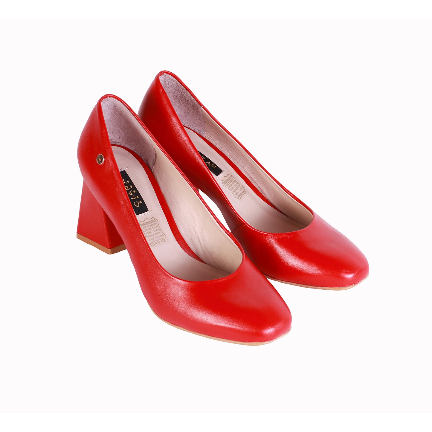 Stiletto Napa Rojo T 70 cuadrado Punta Redonda