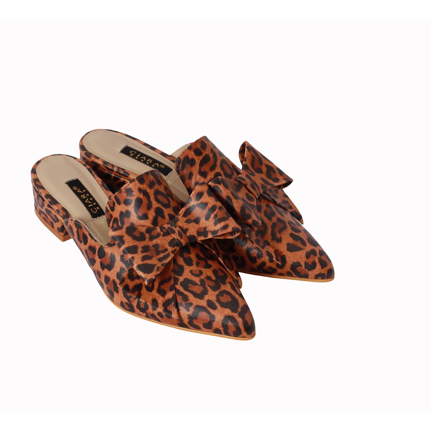 Mule Animal Print Con Lazo Taco 3 cm