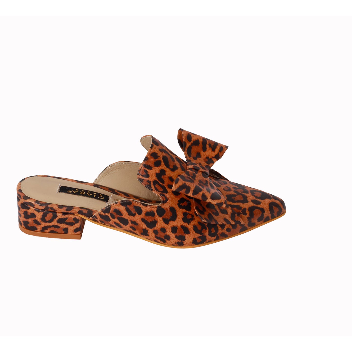 Mule Animal Print Con Lazo Taco 3 cm
