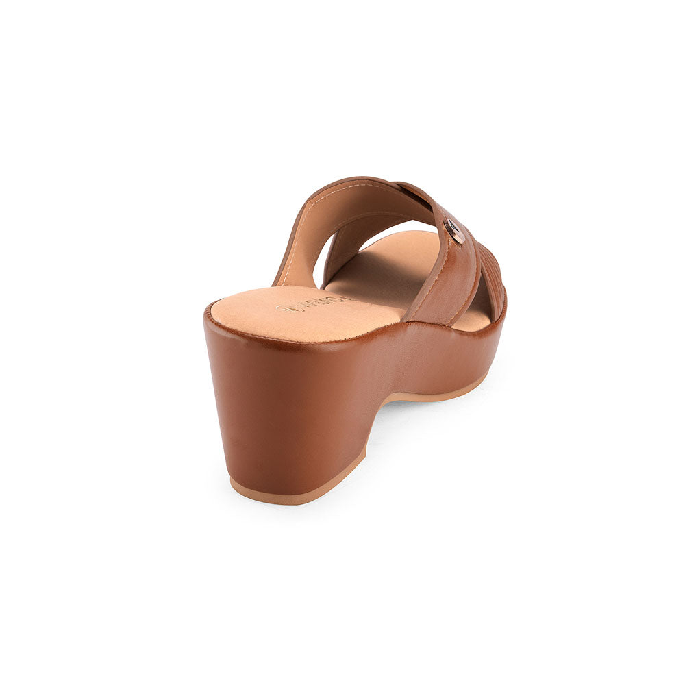 Sandalia Via Uno Camel con Plataforma Cruzada