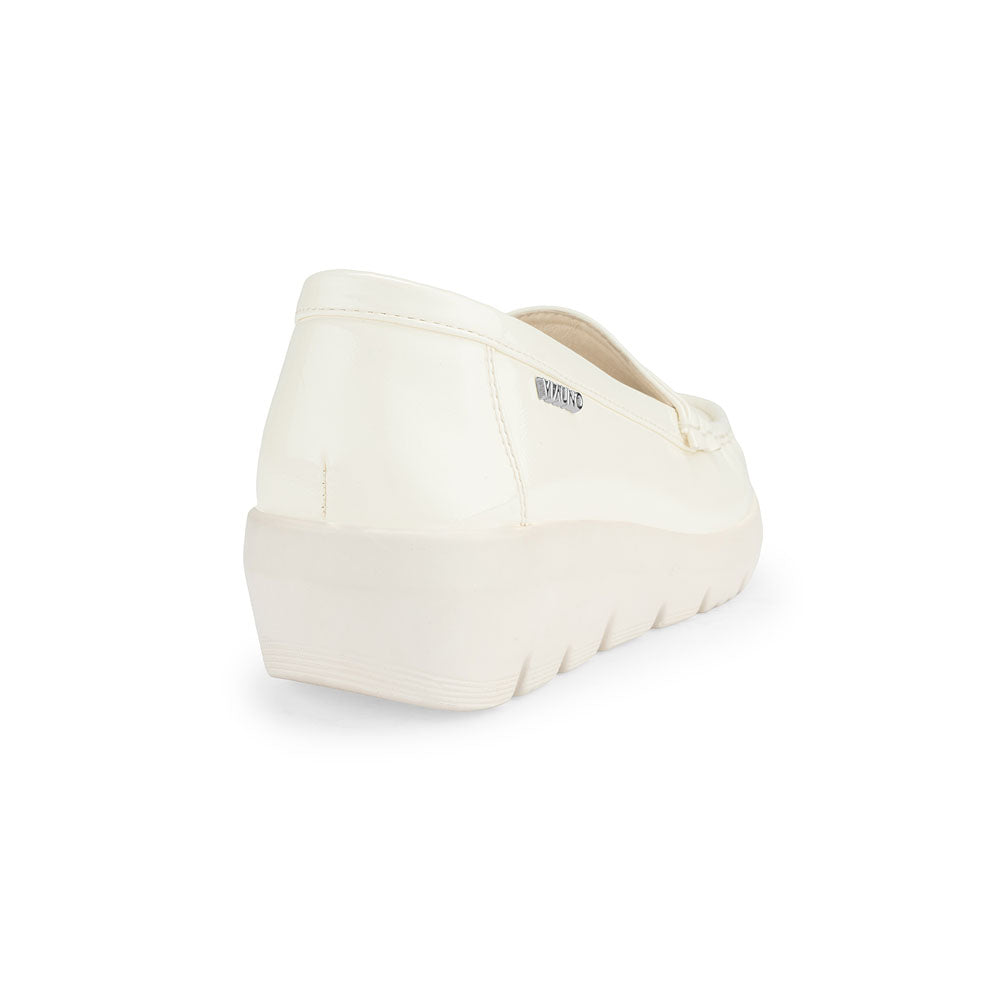 Mocasín Via Uno Blanco con Plataforma Track