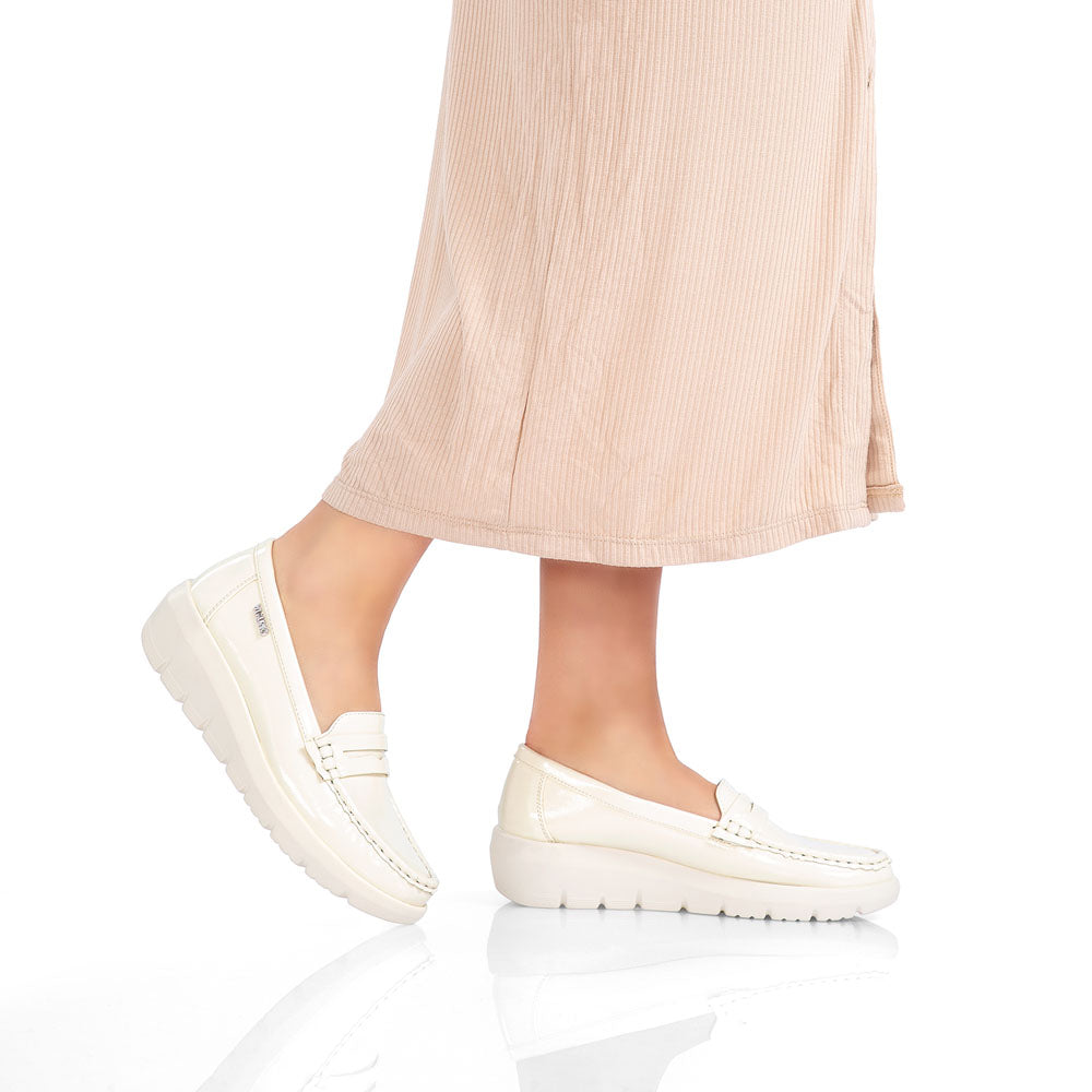 Mocasín Via Uno Blanco con Plataforma Track