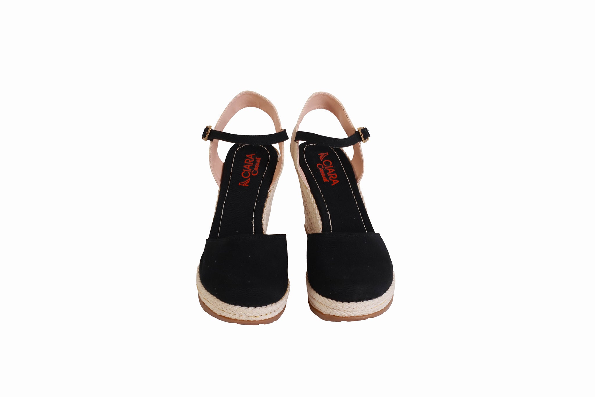 Alpargata Drill Negro con Blanco | Plataforma y Pulsera