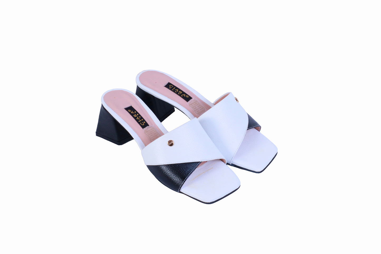 Sandalia Rondini Negro con Blanco | Taco Ancho 5 cm