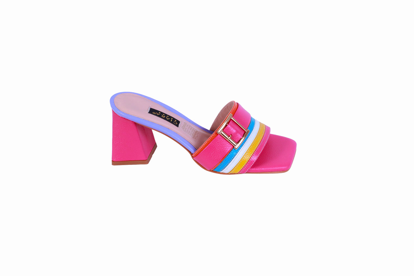 Sandalia Rondini Fucsia Multicolor | Taco Ancho 7 cm
