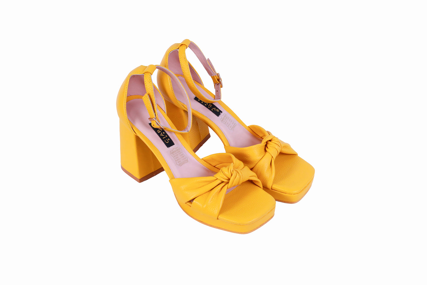 Sandalia Plataforma Rondini Amarillo | Taco Ancho 7 cm