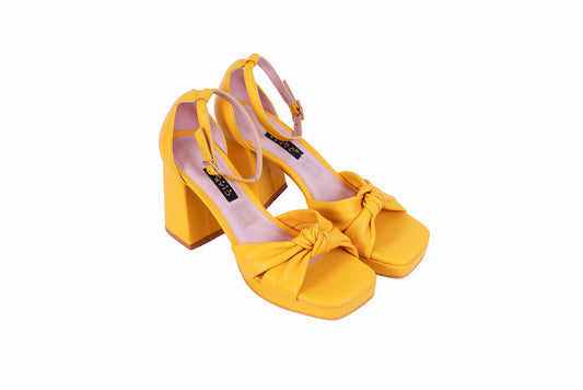 Sandalia Plataforma Rondini Amarillo | Taco Ancho 7 cm