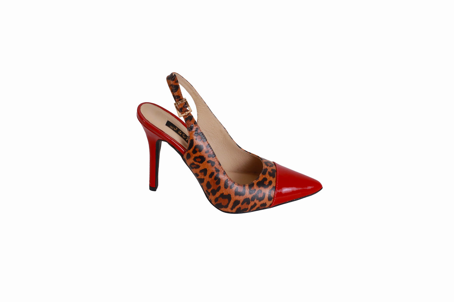 Media Estación Animal Print con Charol Rojo | Taco 10 cm