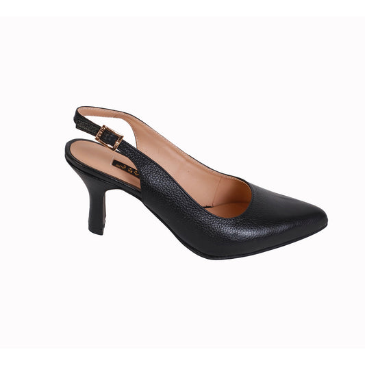 Slingback Rondini Negro Taco 7 cm