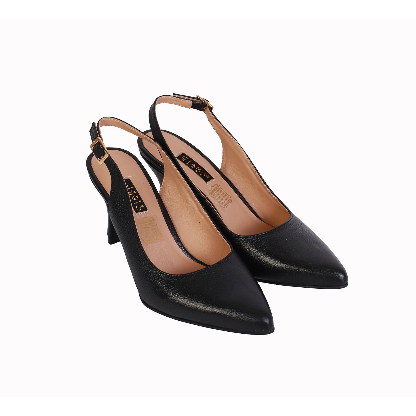Slingback Rondini Negro Taco 7 cm