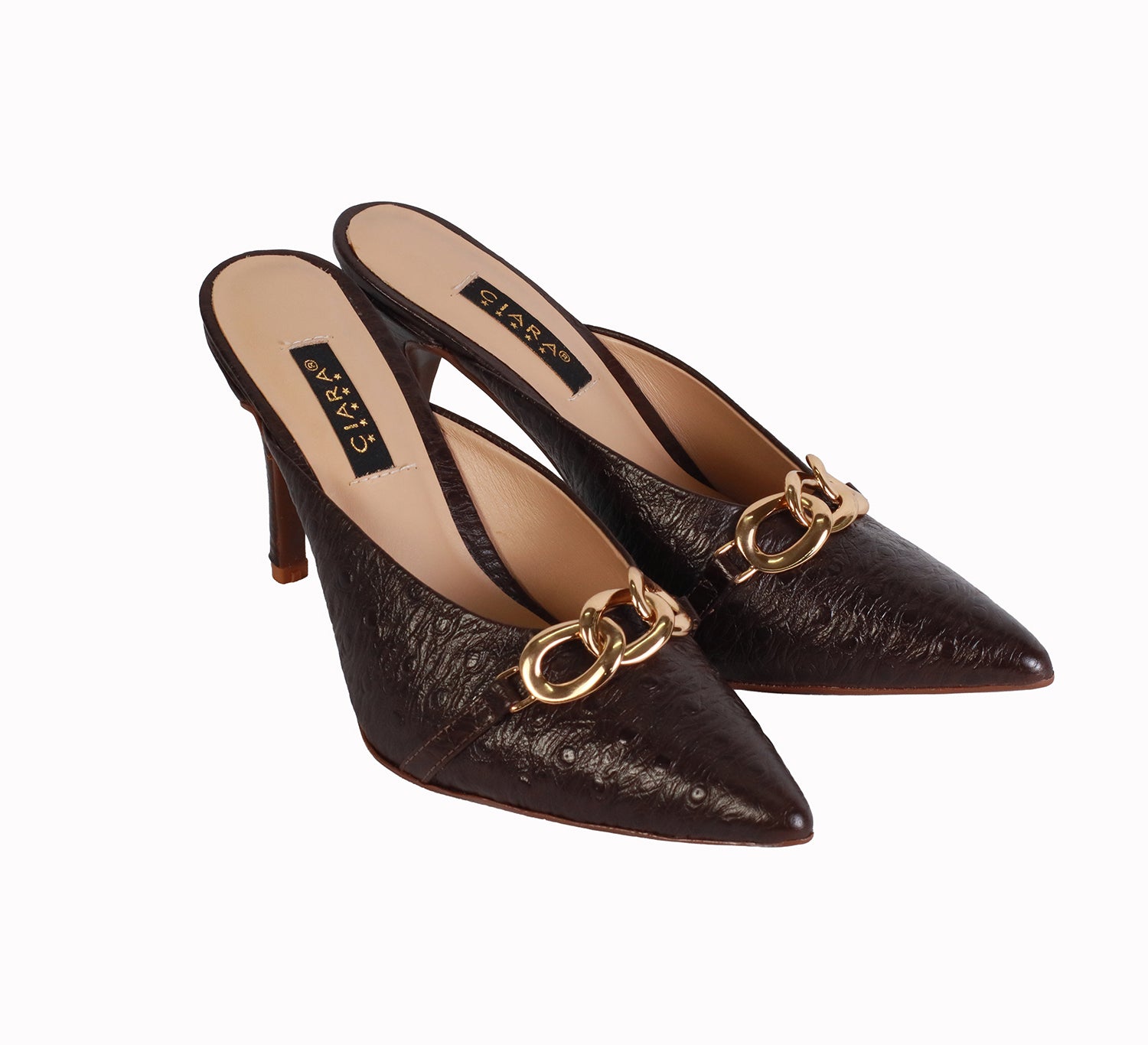 Sueco Avestruz Marron T8 cm/Cadena